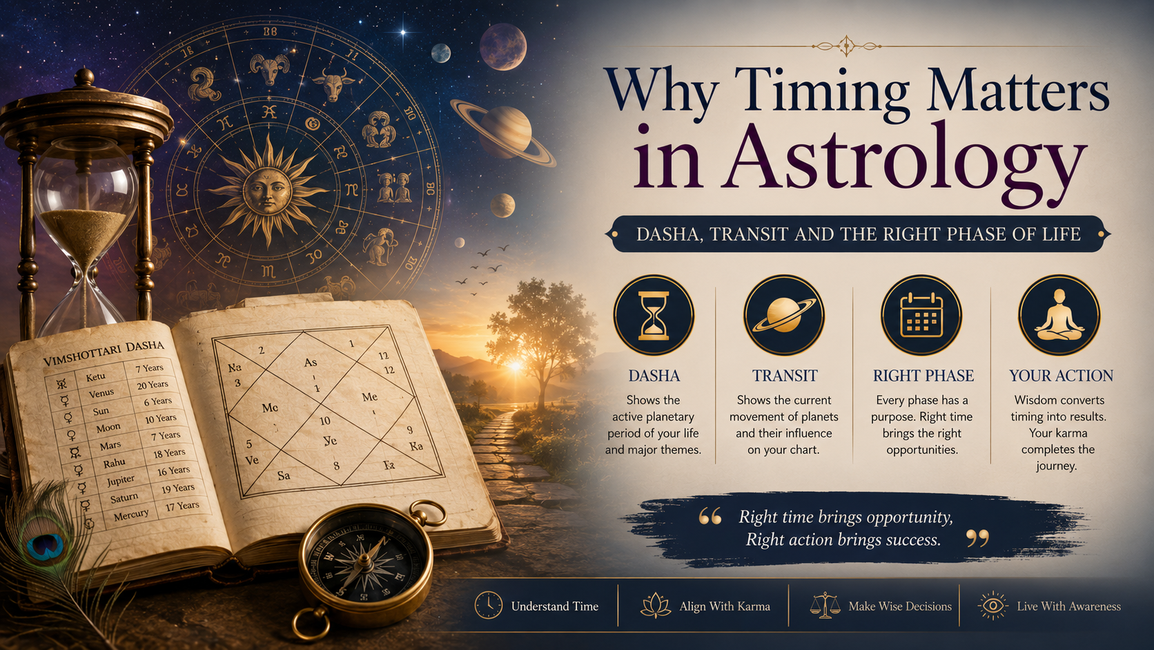 Why Timing Matters in Astrology: Dasha, Transit and the Right Phase of Life